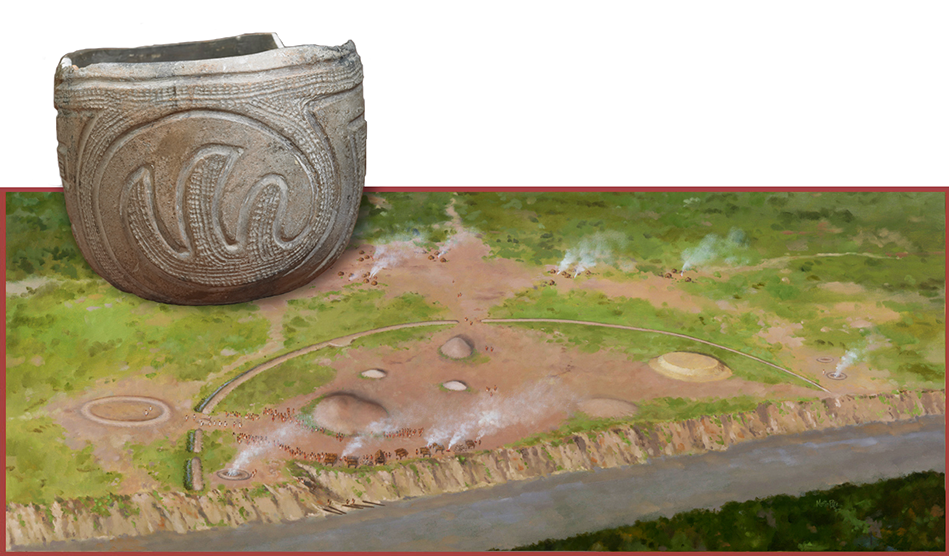 Artist's interpretation of the Marksville site. 