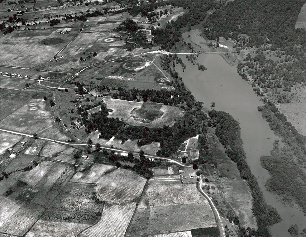 Aerial photo of the Marksville site.
