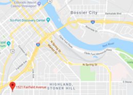 Site of Shreveport State Office Building, 1521 Fairfield Avenue, Google Maps 2018