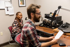 Colby LeJeune interviews Sabine Mengue Abessolo of the Representation de lOIF pour les Ameriques (REPAM) for a segment of the program Bonjour Louisiane on KRVS, where she discussed the role of the OIF in the Americas.